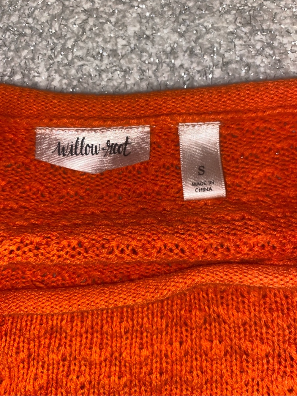 Willow-Root Women's Cozy Textured Orange Sweater - Picture 6 of 7